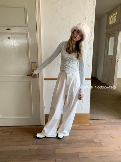 DKZ OFFICIAL White Embroidered Cutout Layered Women&