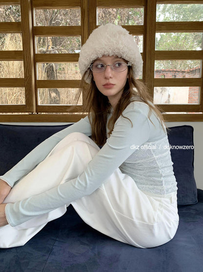 DKZ OFFICIAL White Embroidered Cutout Layered Women&