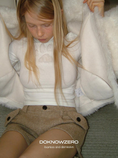 DKZ OFFICIAL White Faux Fur Oversized Boxy Women&