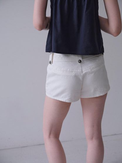 DKZ OFFICIAL White Knight Napoleon Button Low Rise Slim Women&
