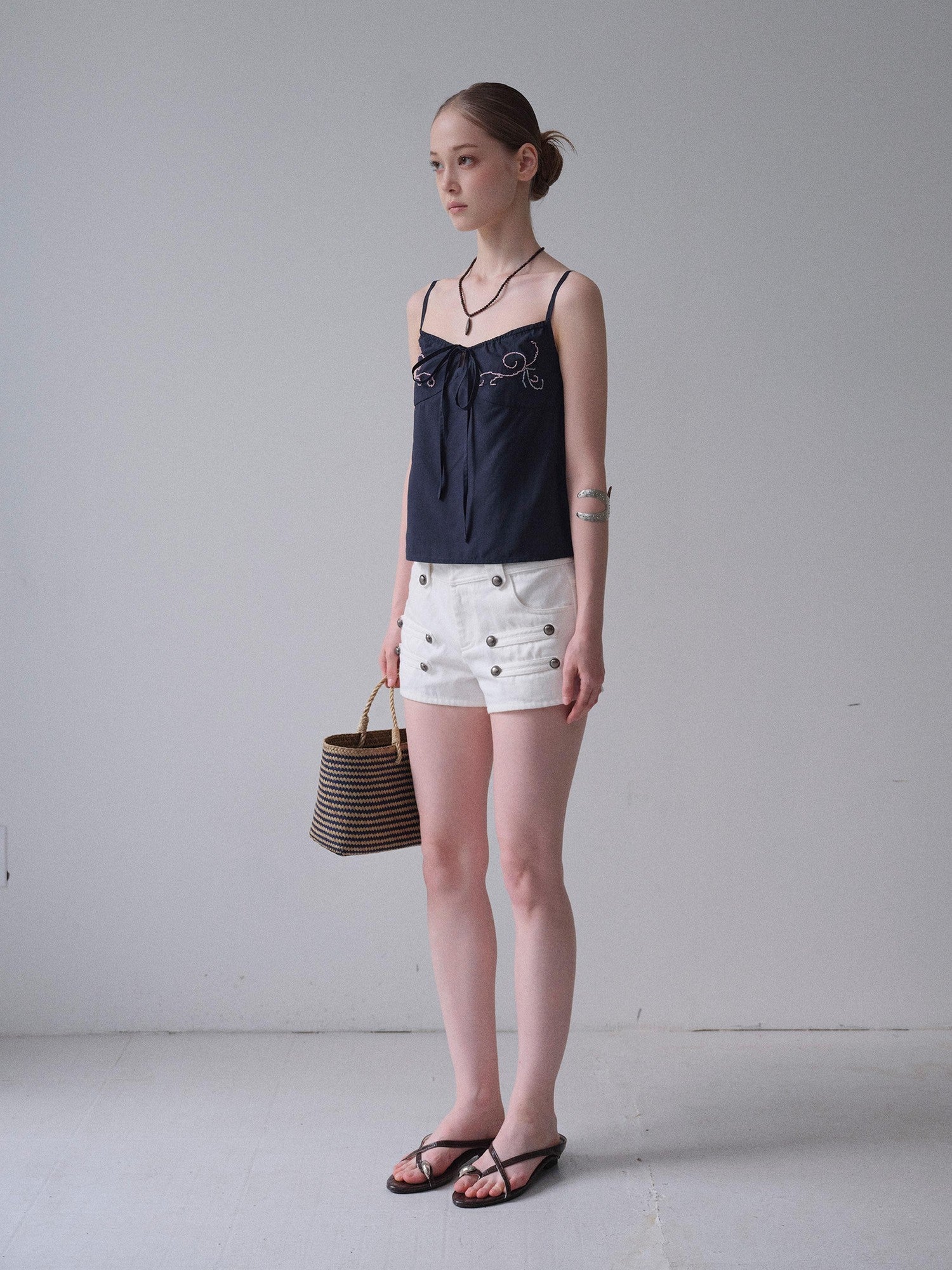 DKZ OFFICIAL White Knight Napoleon Button Low Rise Slim Women&