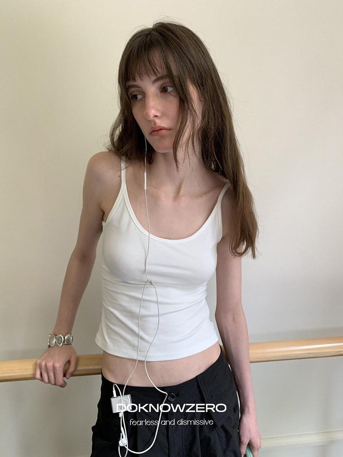 DKZ OFFICIAL White Layered Fitted U Neck Women&