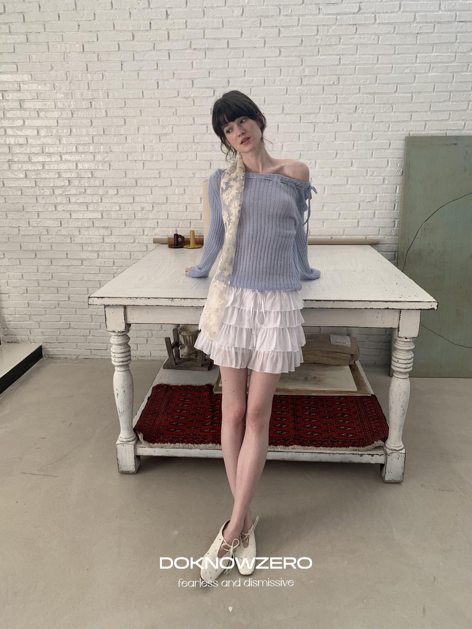 DKZ OFFICIAL White Layered Lace Puffed Cake A Line Women&