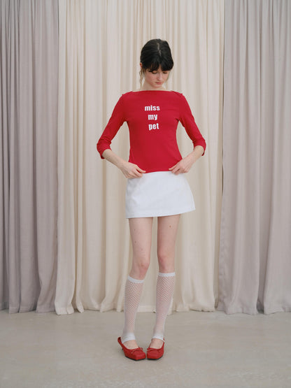DKZ OFFICIAL White Minimal H Shape Straight Mid Waist Women&