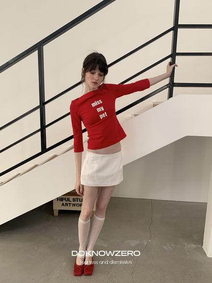 DKZ OFFICIAL White Minimal H Shape Straight Mid Waist Women&