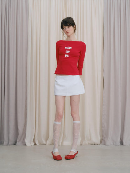 DKZ OFFICIAL White Minimal H Shape Straight Mid Waist Women&