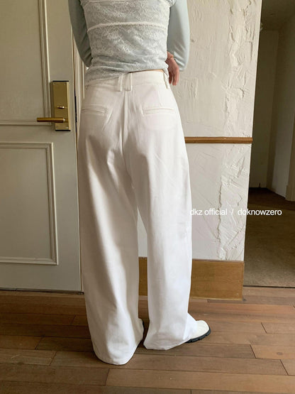 DKZ OFFICIAL White Pocket Draped Minimalist Women&