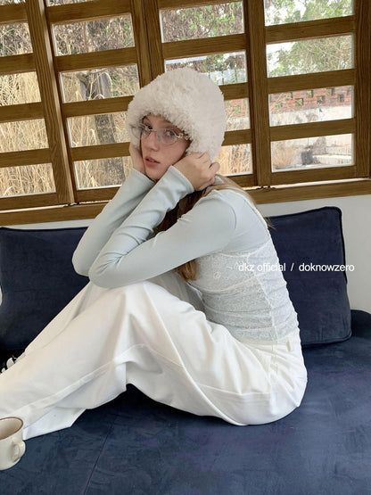 DKZ OFFICIAL White Pocket Draped Minimalist Women&