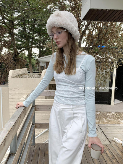 DKZ OFFICIAL White Pocket Draped Minimalist Women&