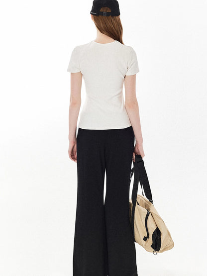 DKZ OFFICIAL Wide Waist Relaxed Flared Sweatpants