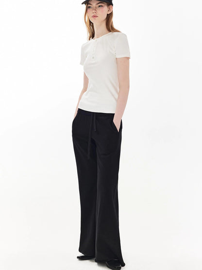DKZ OFFICIAL Wide Waist Relaxed Flared Sweatpants