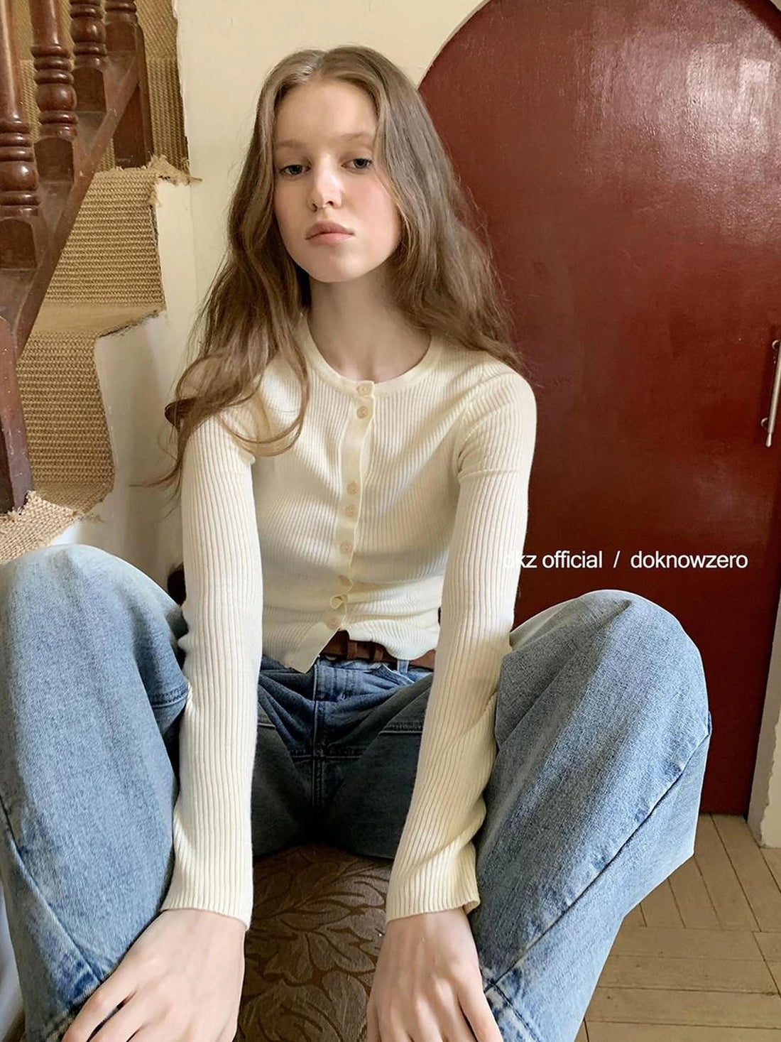 DKZ OFFICIAL Women Slim Fit Knit Cardigan For Autumn