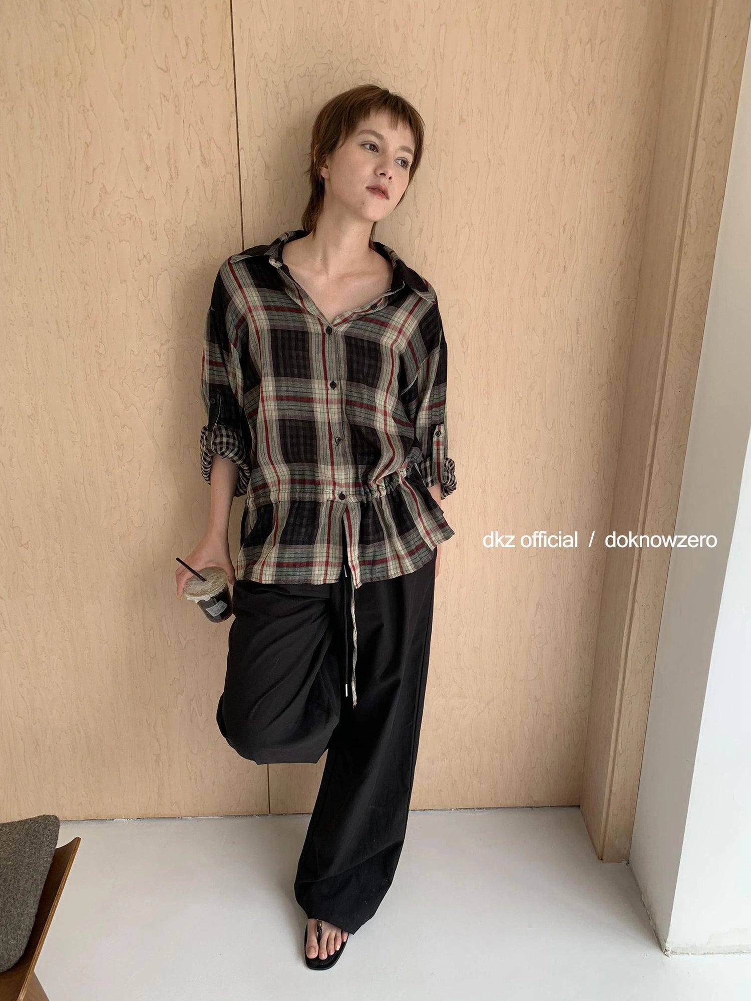 DKZ OFFICIAL Women Summer Loose Fit Drawstring Waist Long Pants