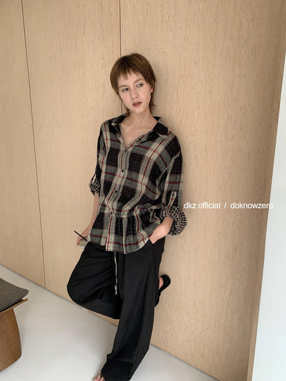 DKZ OFFICIAL Women Summer Loose Fit Drawstring Waist Long Pants