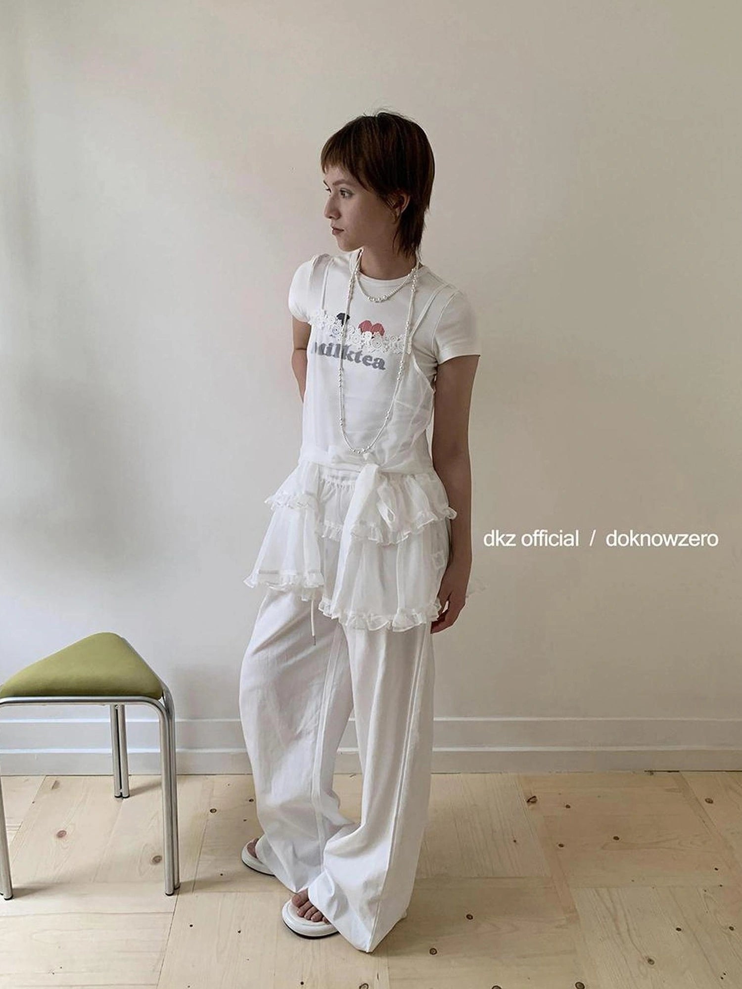 DKZ OFFICIAL Women Summer Loose Fit Drawstring Waist Long Pants