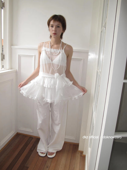 DKZ OFFICIAL Women Summer Loose Fit Drawstring Waist Long Pants