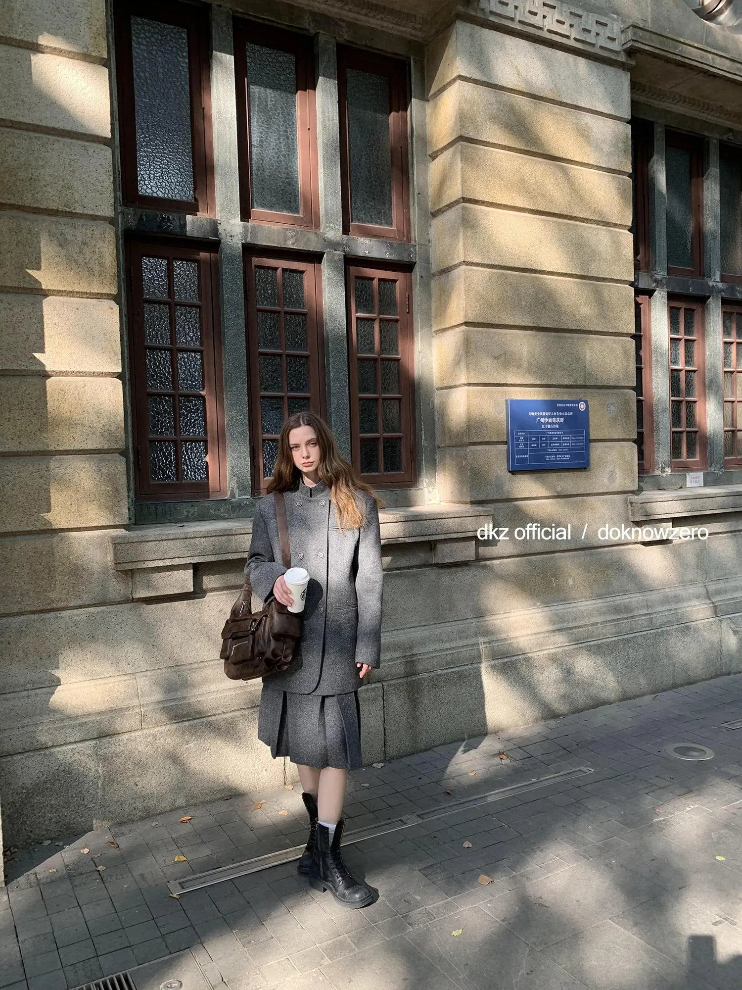 DKZ OFFICIAL Wool Blend Knitted Suit Set With Pleated Skirt