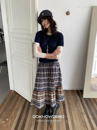 DKZ OFFICIAL Wool Mohair Tie Front Knit Short Sleeve Top