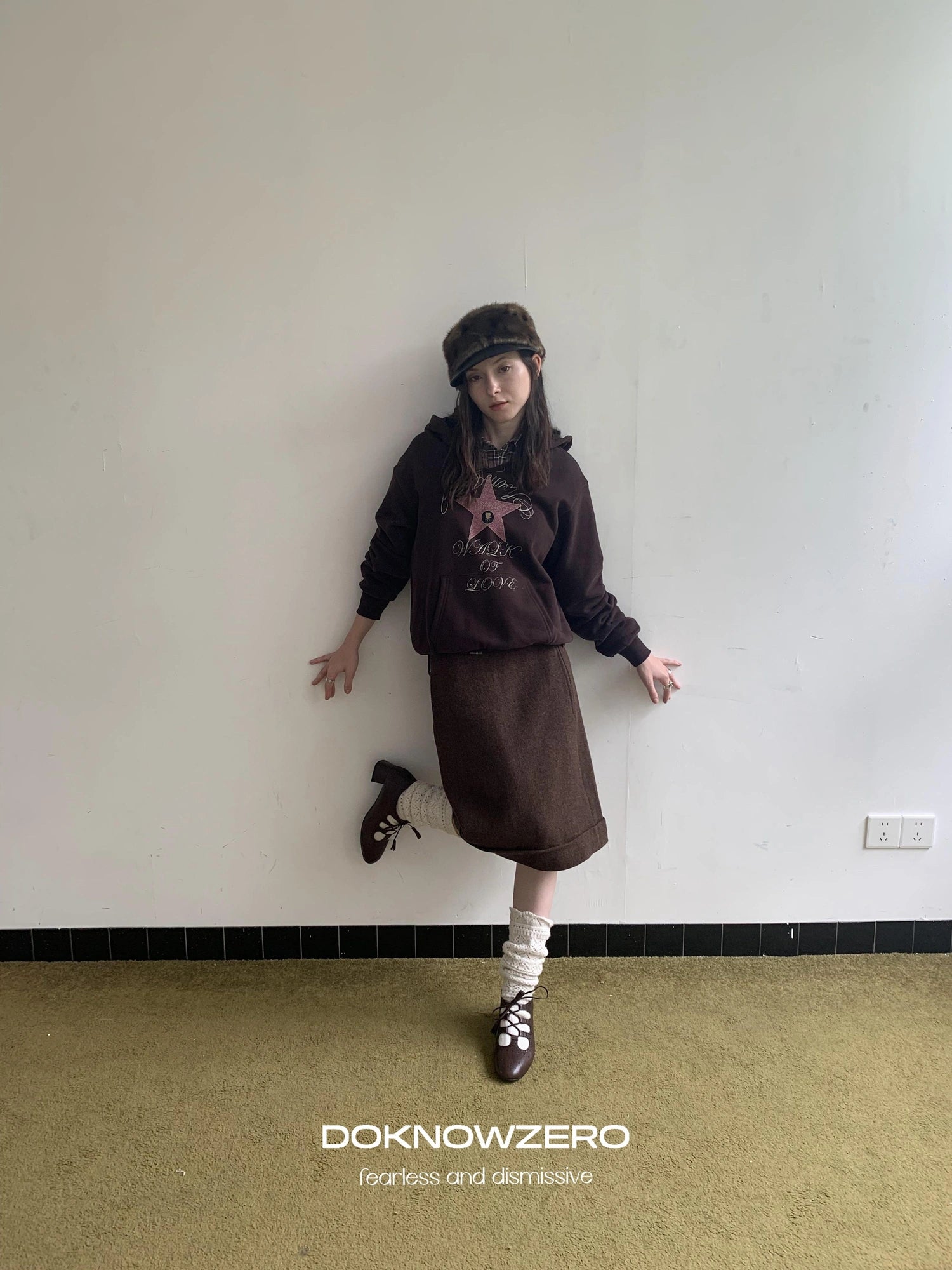 DKZ OFFICIAL Wool Straight Hemmed A Line Skirt