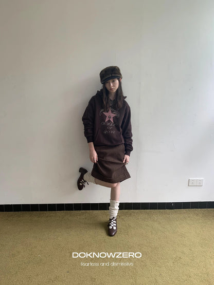 DKZ OFFICIAL Wool Straight Hemmed A Line Skirt