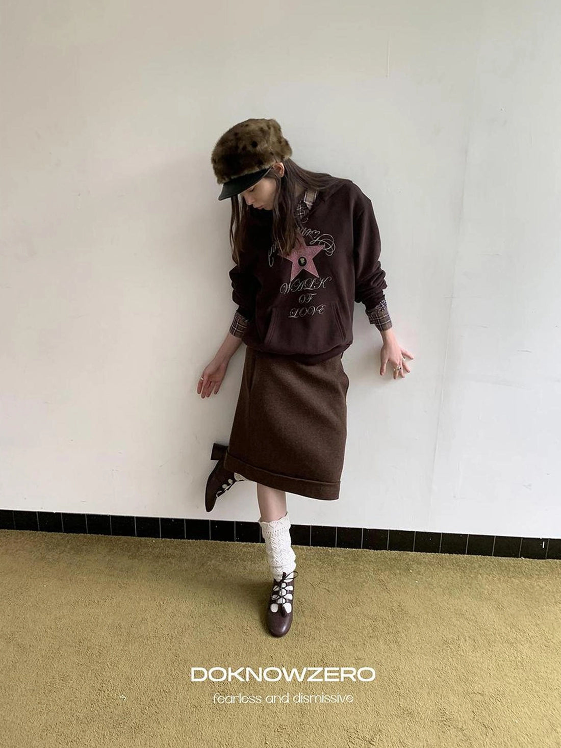 DKZ OFFICIAL Wool Straight Hemmed A Line Skirt