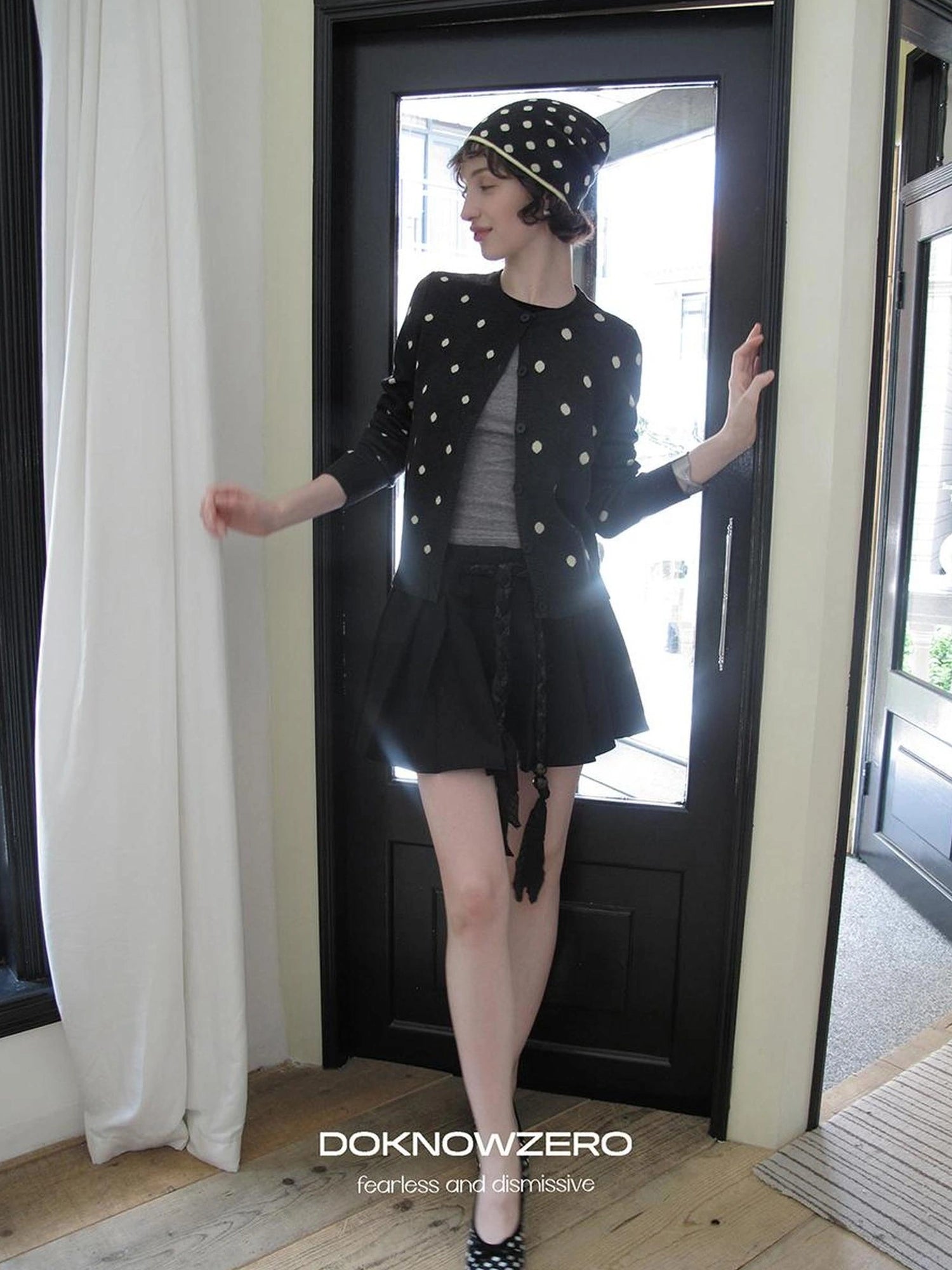 DKZ OFFICIAL Woven Belt Pleated A Line Skirt With Built In Shorts