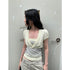 DKZ_OFFICIAL_Yellow_Mint_Colorblock_Single_Button_V-neck_Women&