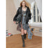 2th Desire Lace Up Eyelet Rivet Knee High Combat Boots Punk