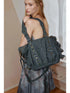 Punk Studded Strapped Large Tote Crossbody Bag