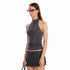 ALINNV STUDIO Strappy Backless Knit Top V Neck T Shirt Long Sleeve