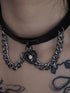 WSW WUSHENWU Dark Heart Punk Leather Choker Yabi Necklace