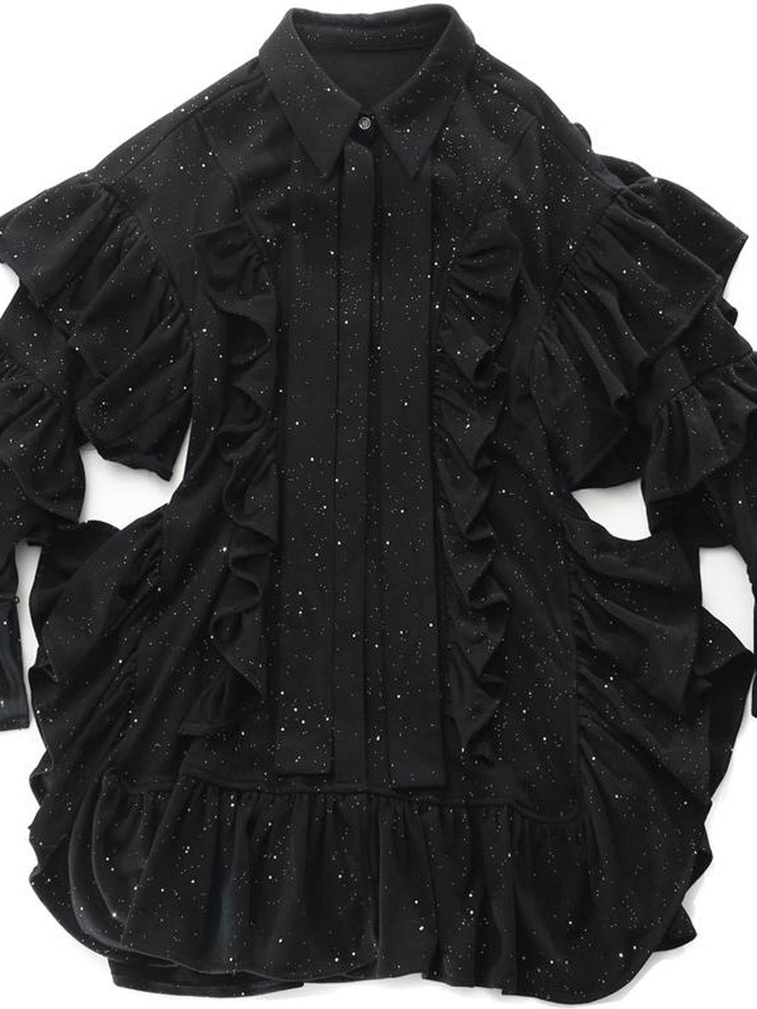 Sweet Mi Dark Lolita Witch Pleated Sequin Gown