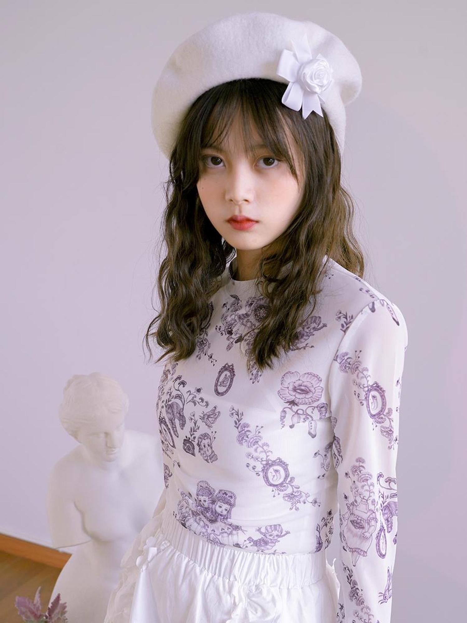 Daytoday Absurd Garden Printed Sheer Long Sleeve Shirt