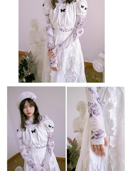 Daytoday Absurd Garden Printed Sheer Long Sleeve Shirt
