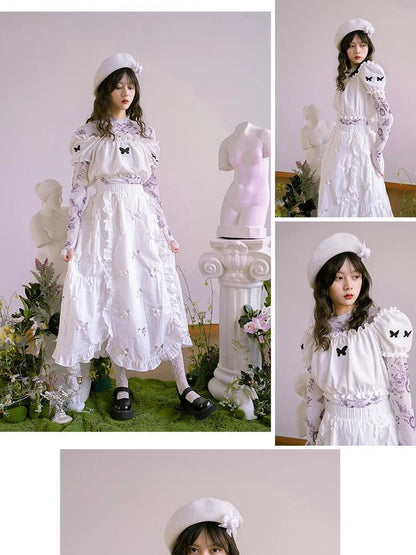 Absurd Garden Printed Sheer Long Sleeve Shirt