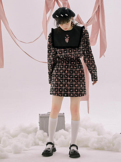 Daytoday Anatomical Girl Print Bubble Sleeve Shirt