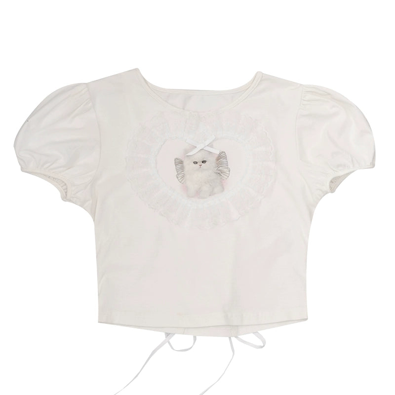 Daytoday_Angel_Cat_Lace_Bubble_Sleeve_Tie_Front_Tee_MISSTT