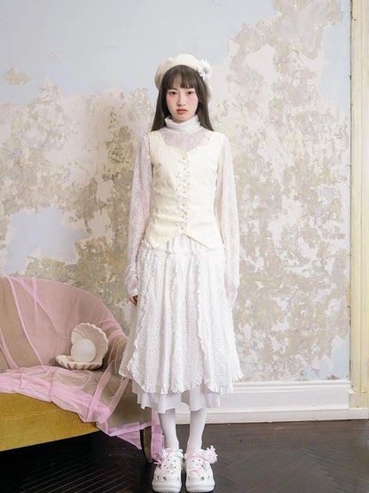 Angel Heart Petal 3D Jacquard Maxi Skirt