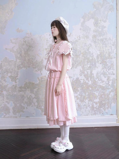 Angel Heart Petal 3D Jacquard Maxi Skirt