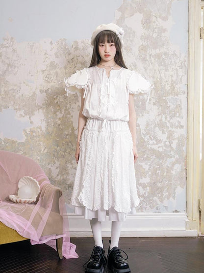 Daytoday Angel Heart Petal 3D Jacquard Maxi Skirt