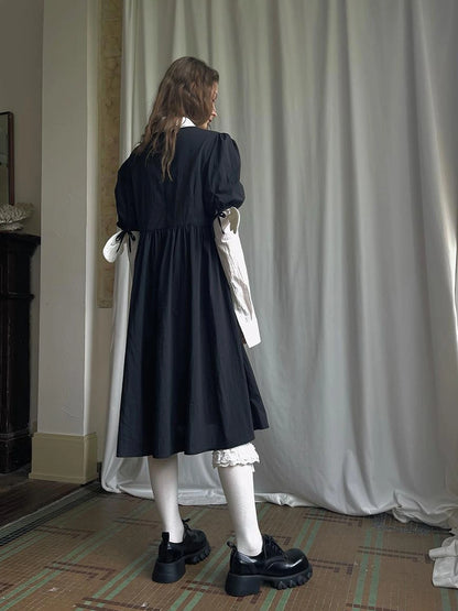 Angel S Tears Tempera Print T Shirt Dress V Neck Long Sleeve