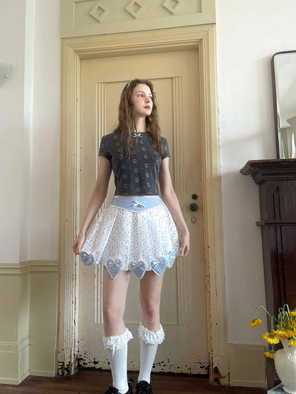 Angel Tears Bear Print Dot T-shirt