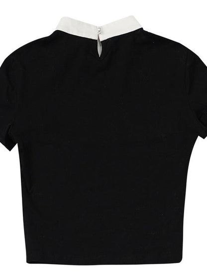 Daytoday Angel Tears Feather Cross Dark Graphic Cotton T-Shirt