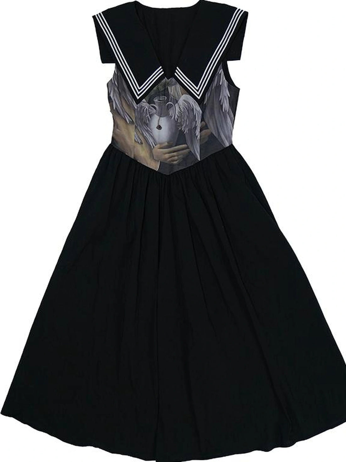 Angel Tears Feather Cross Sleeveless V Neck Dress