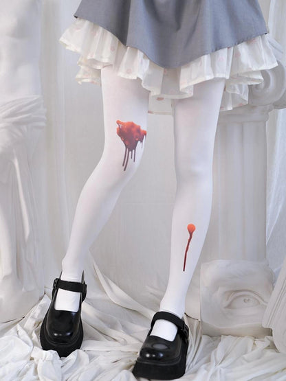 Bloodstained Butterfly Velvet Pantyhose