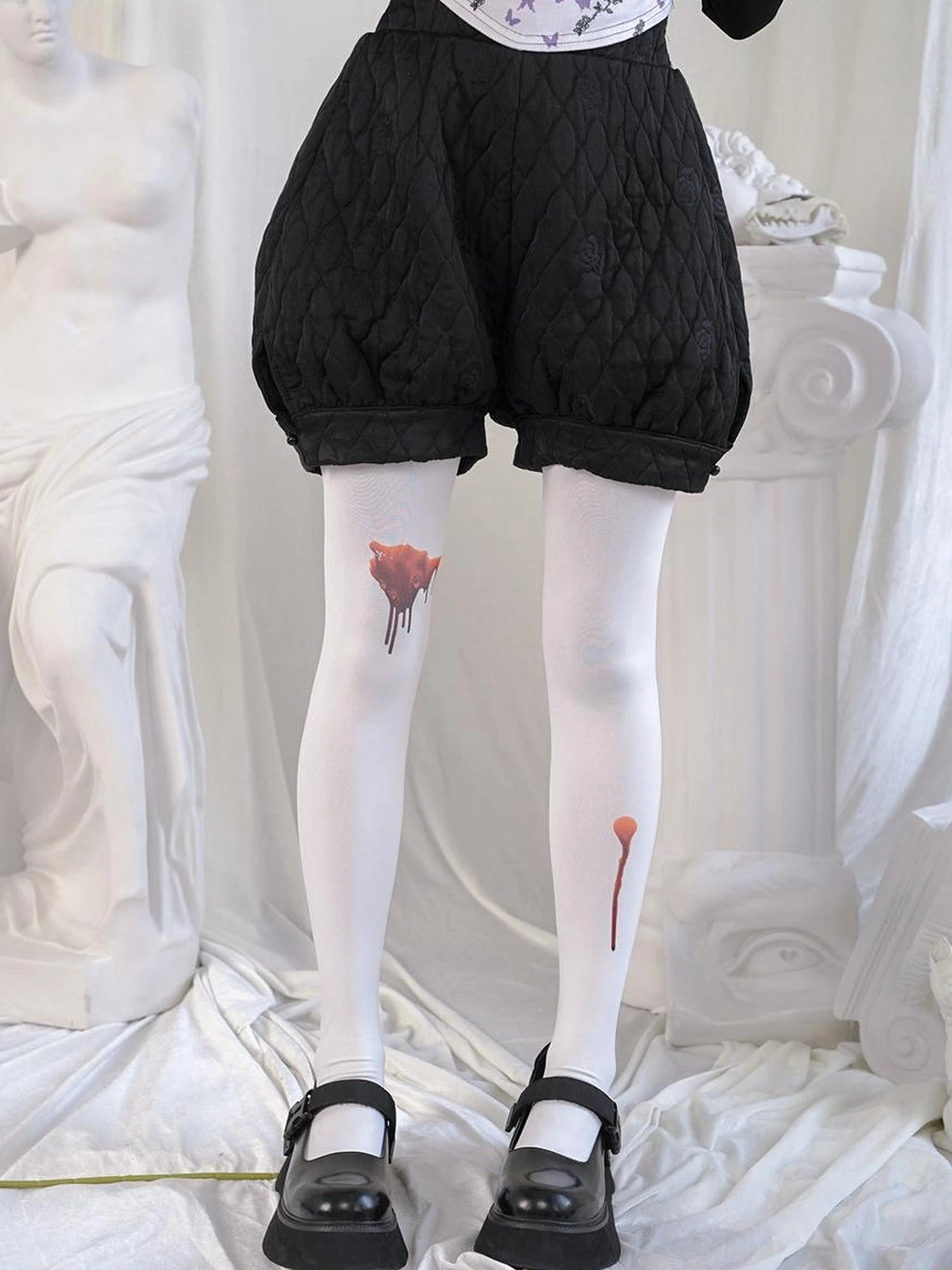 Bloodstained Butterfly Velvet Pantyhose