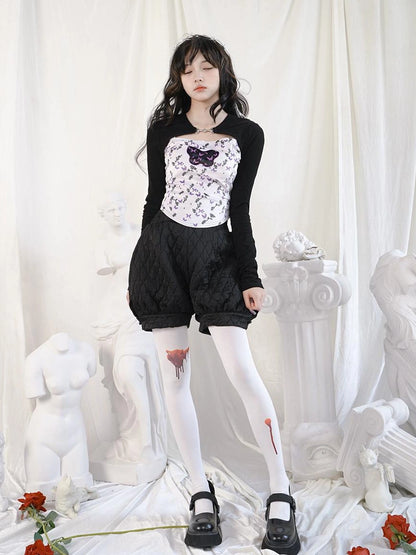 Bloodstained Butterfly Velvet Pantyhose
