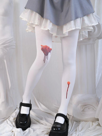 Bloodstained Butterfly Velvet Pantyhose