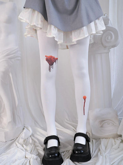 Bloodstained Butterfly Velvet Pantyhose