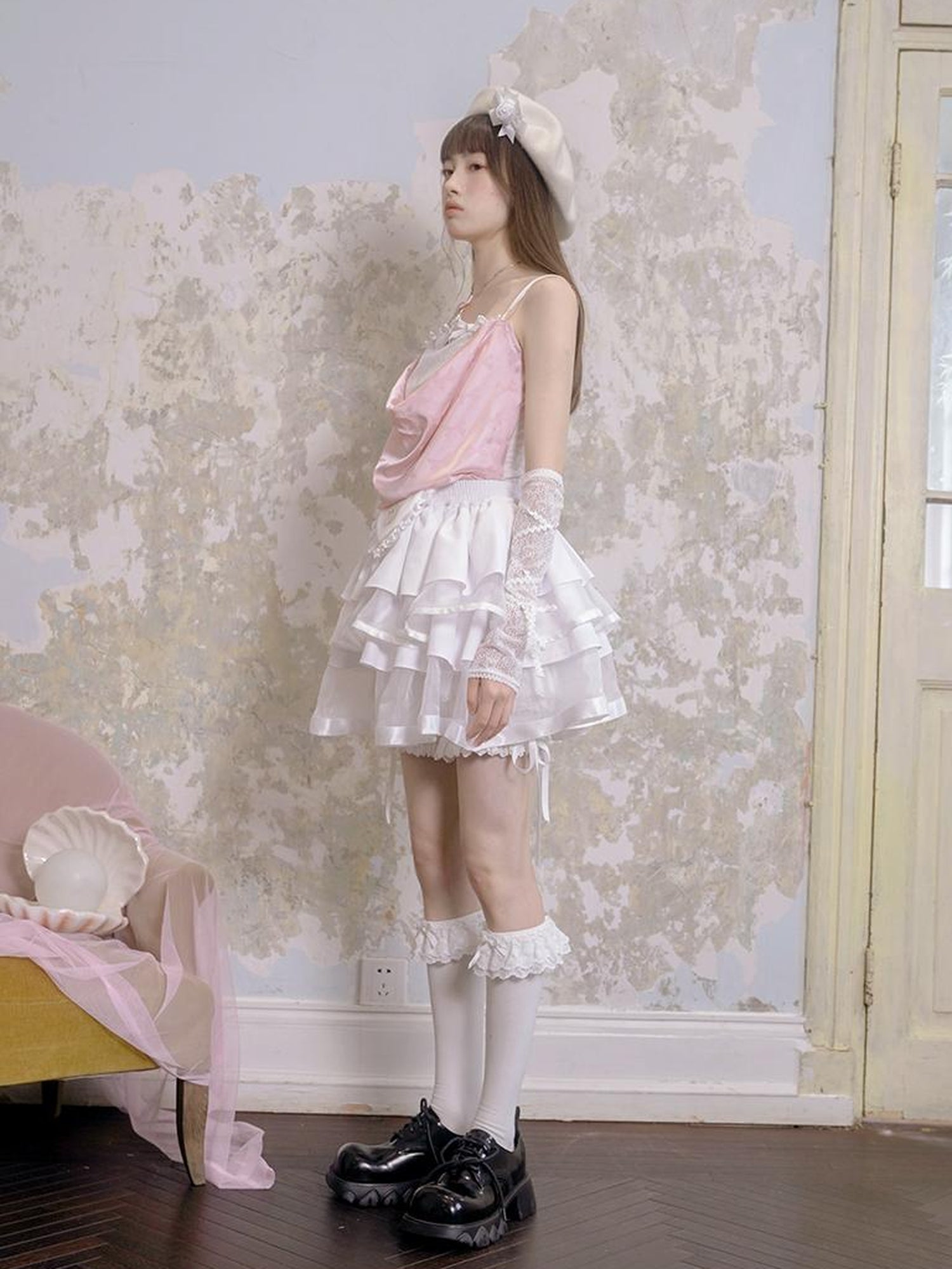 Daytoday Butterfly Bow Draped Neck Cami Top For Ballet Style
